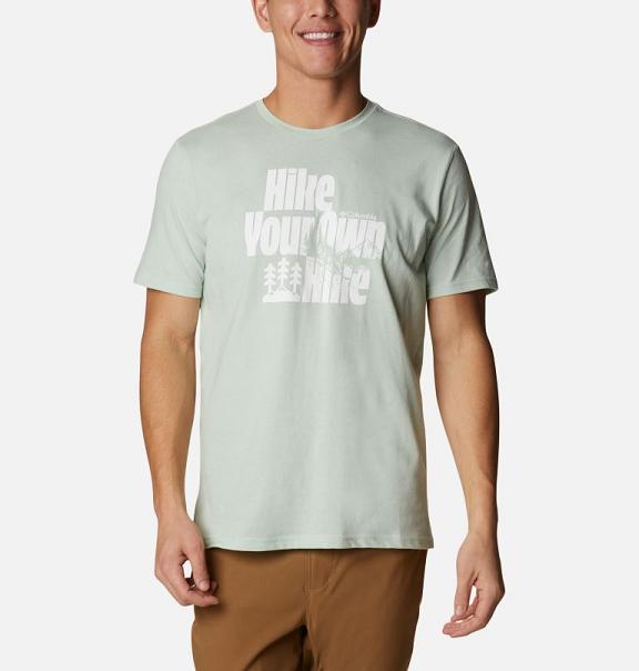 Columbia Alpine Way T-Shirt Green For Men's NZ61053 New Zealand
